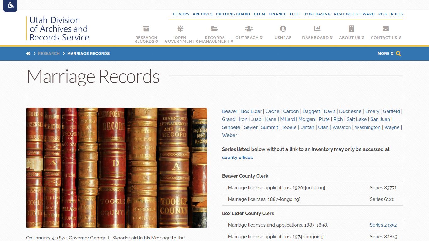 Research Marriage Records - Utah State Archives and Records Service