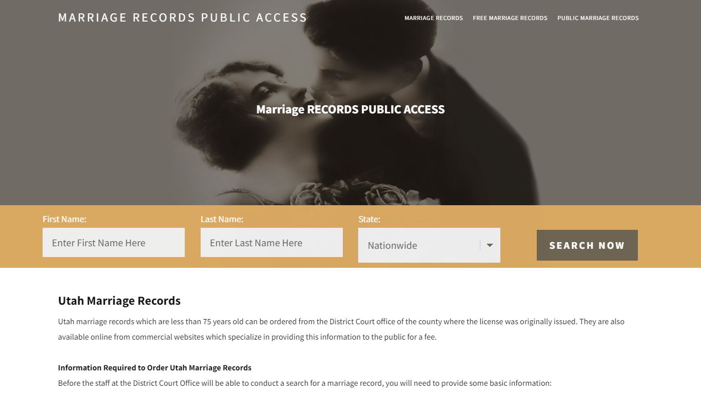 Utah Marriage Records |Enter Name and Search | 14 Days Free
